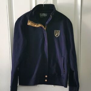 Lauren Ralph Lauren Activevintage Preppy zip up jacketblue gold crest,Size M